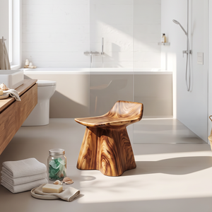 Farmhouse Shower Stool For Rustic Bathroom Interiors