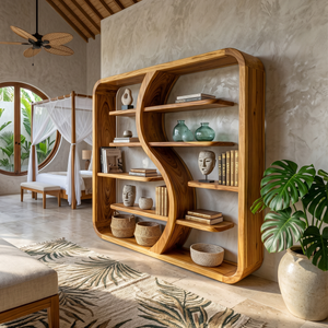 Organic Solid Wood Bookcase For Nature Inspired Homes