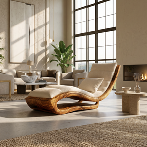 Organic Modern Wooden Daybed Minimalist Luxury Interior Design