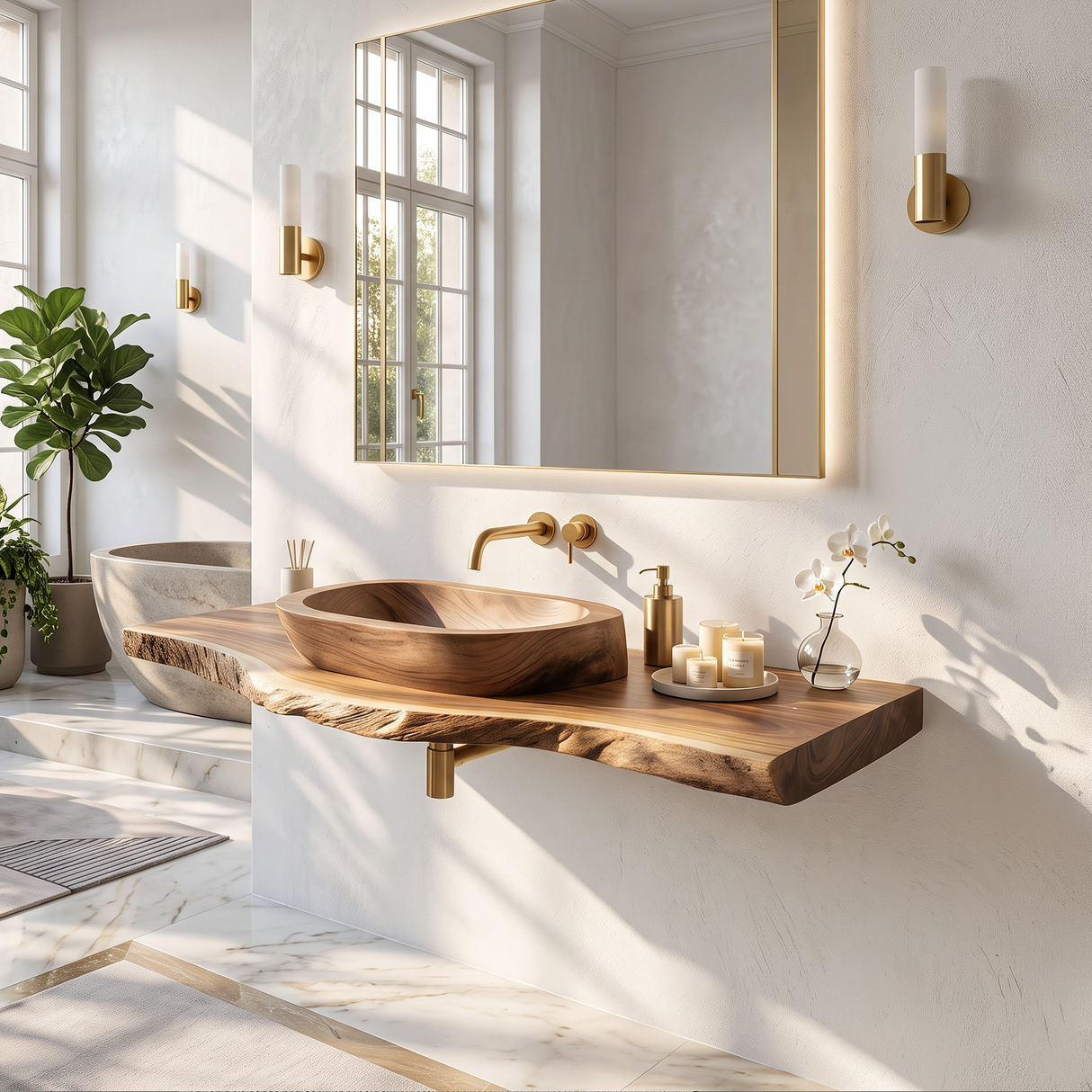 Handcrafted Vanity With Storage For Bathroom Design