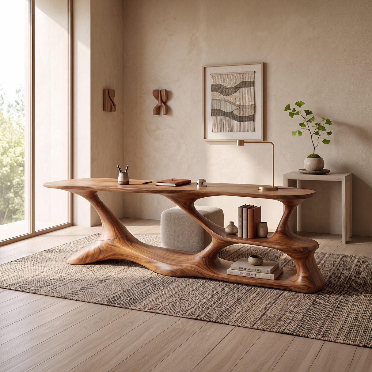 Modern Loop Base Writing Desk Bedroom Office