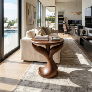 Biomorphic Leaf Side Table Entertainment Lounge