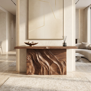 Contemporary Organic Edge Console Table For Foyer Interior Area