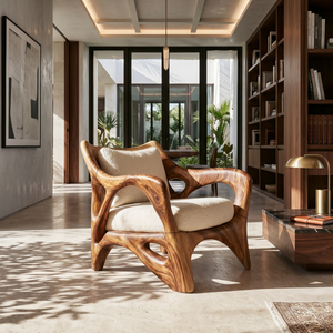 Modern Sculptural Lounge Chair for Sophisticated Wine Room Interiors