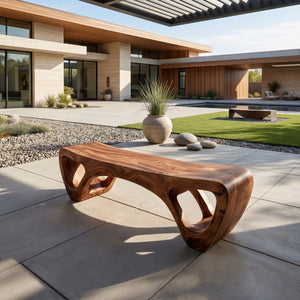 Handcrafted Wooden Garden Bench For Outdoor Lounge Area