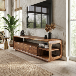 Sculptural Entertainment Console Modern Luxury Living