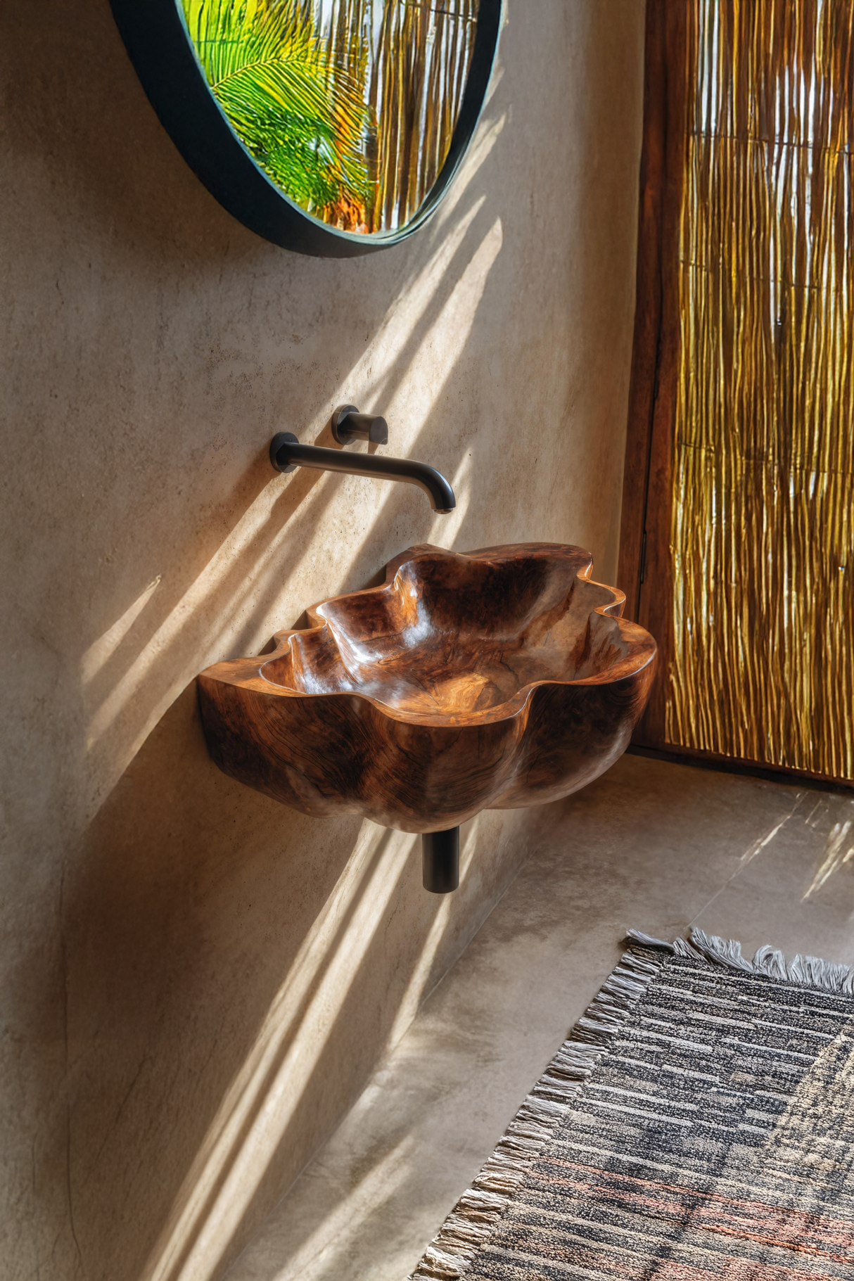 Handcrafted Live Edge Wood Basin For Unique Bedroom Vanity Decor