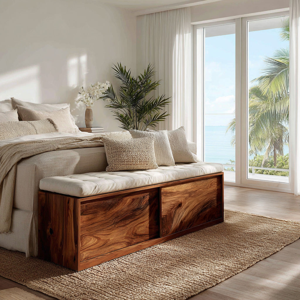 Modern Storage Bench With Minimalist Design For Home Interiors