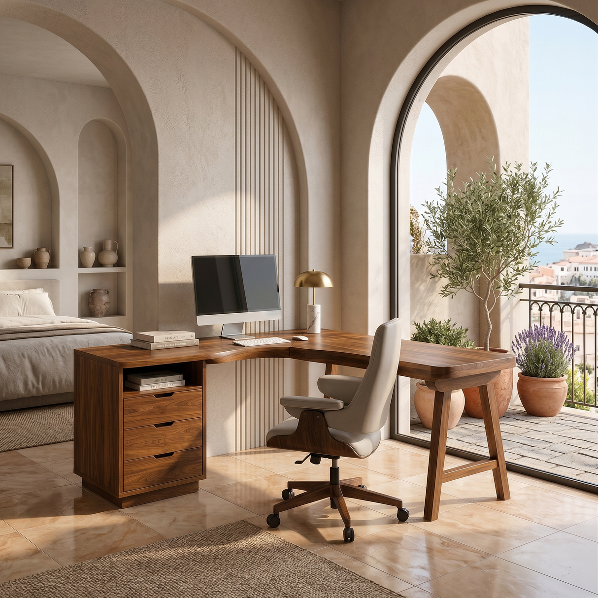Organic Executive Desk Bedroom Workspace