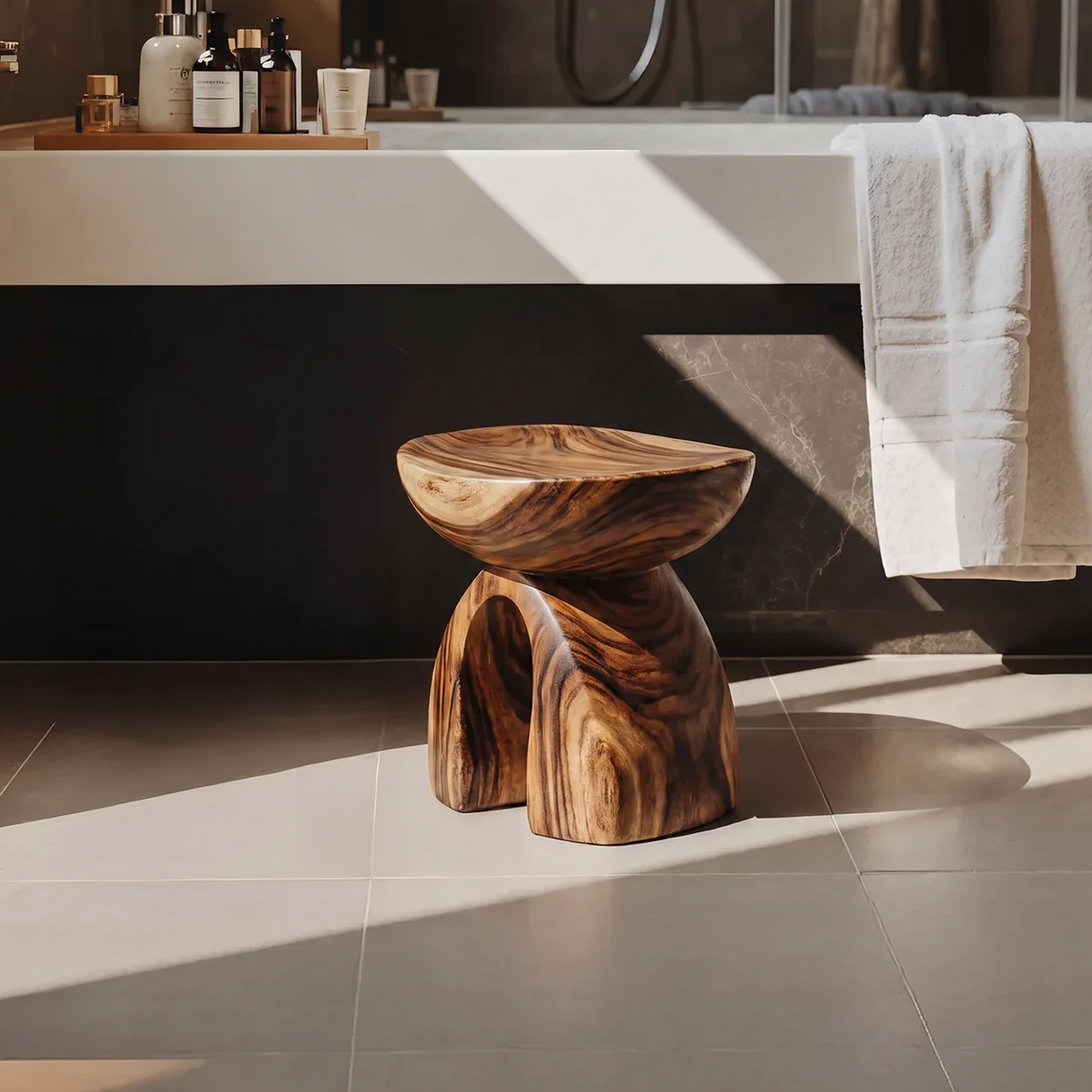 Rustic Shower Bench For Bathroom Seating And Decor