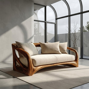 Modern Handcrafted Wood Sofa For Living Room