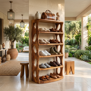 Rustic Vertical Shoe Rack For Cabin Entryway Storage Section
