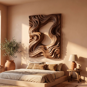 Contemporary Fluid Wall Decor Panel For Dining Room
