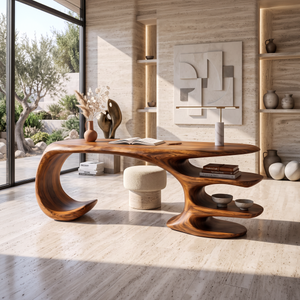 Artistic Rounded Corner Desk Living Room Office