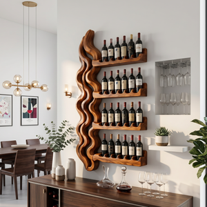 Japandi Wine Storage Rack For Dining Room