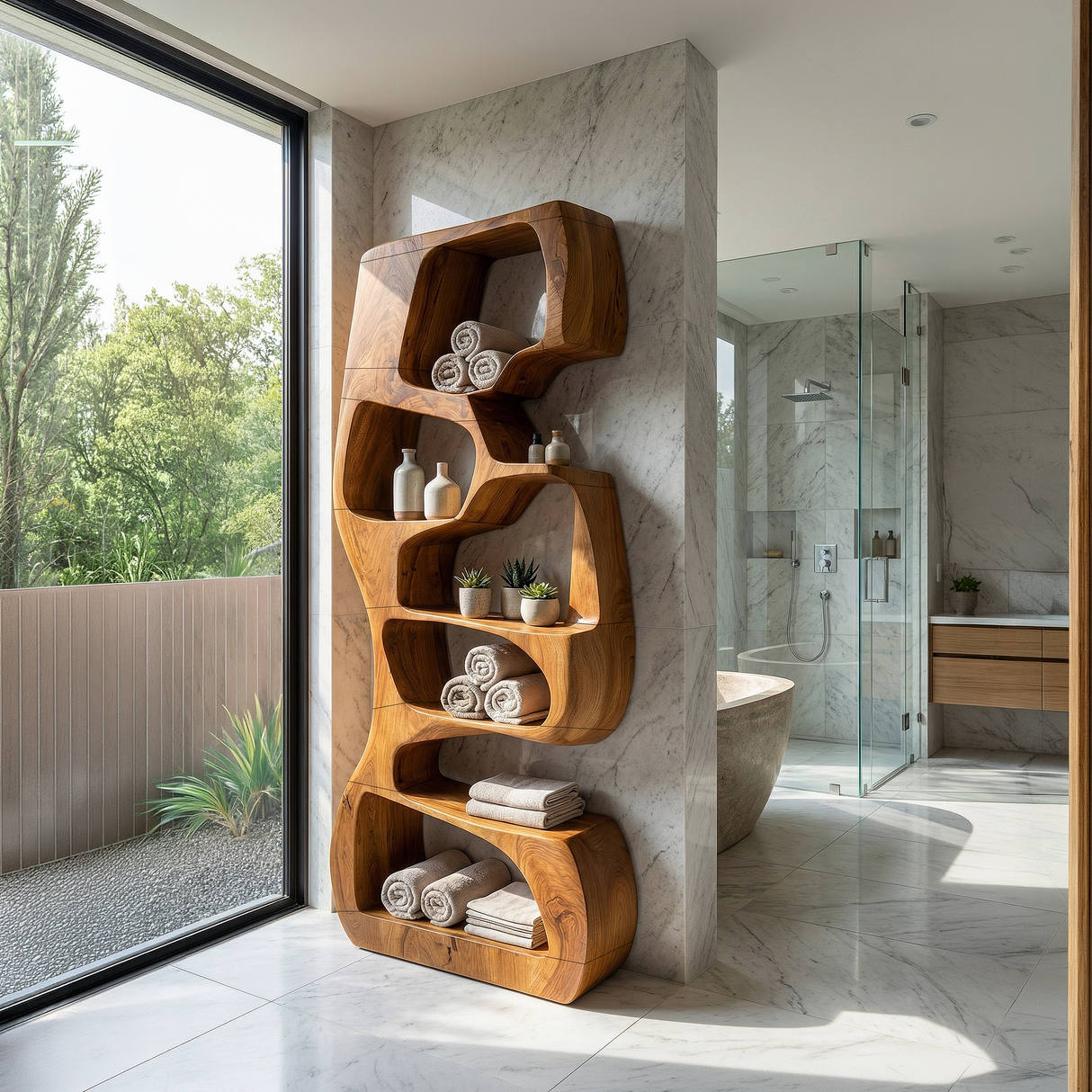 Modern Wooden Bookshelf For Home Living Storage