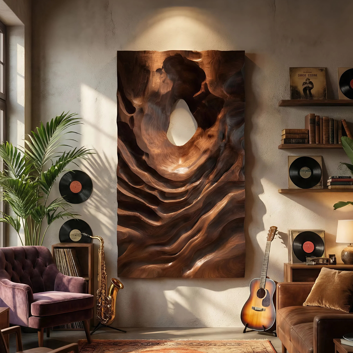 Scandinavian Embossed Wall Panel Decor For Living Room
