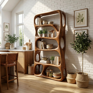 Modern Handcrafted Bookshelf Storage Organizer For Home Office Space