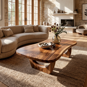 Rustic Solid Wood Coffee Table For Living Room Decor Ideas