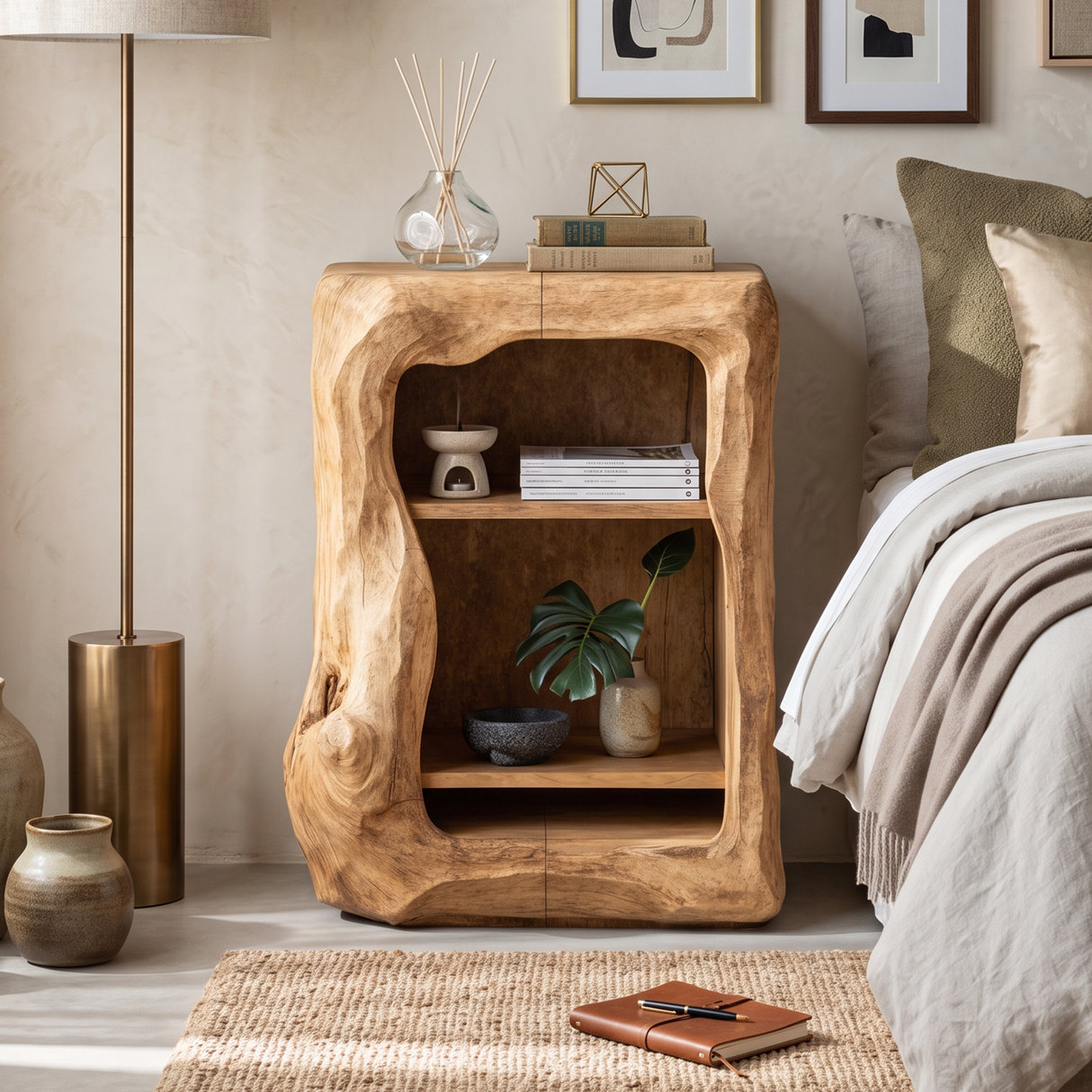 Rustic Wooden Nightstand Bedroom Furniture Essential