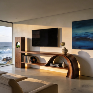 Minimalist Organic TV Stand For Apartment Interior Design