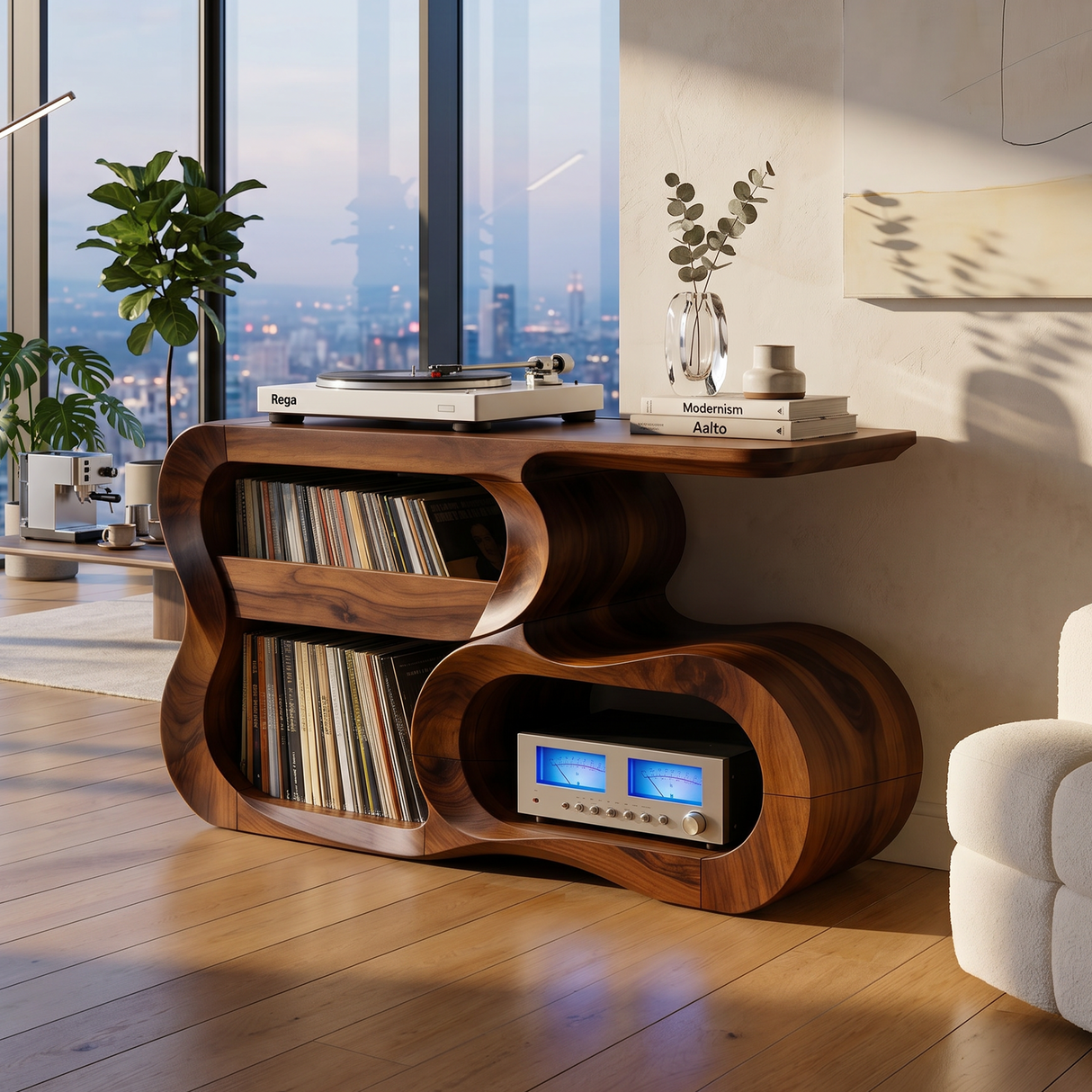 Contemporary Vinyl Record Cabinet For Studio Interior Space