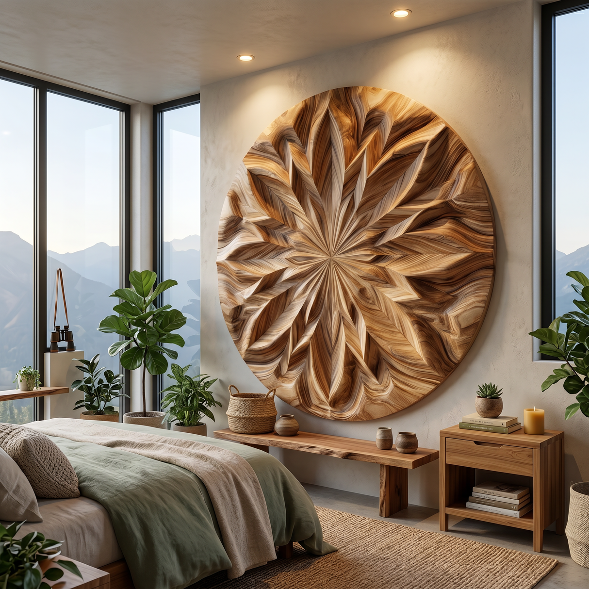 Round Mandala Wall Art With Textured Design For Bedroom
