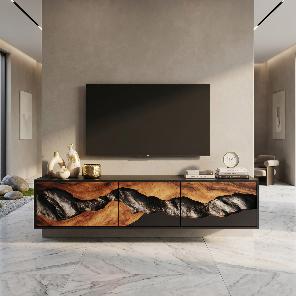 Handcrafted TV Console For Cozy Living Space