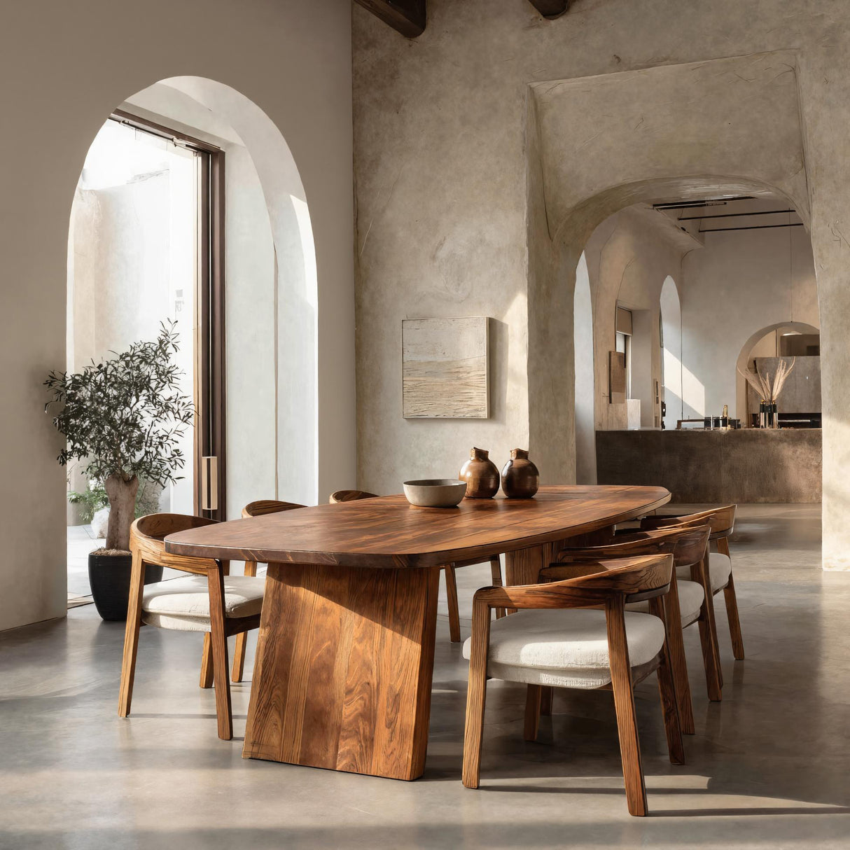 Luxury Organic Dining Table With Sculptural Form For Dining Room