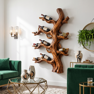 Handcrafted Farmhouse Wall Wine Rack For Dining Room