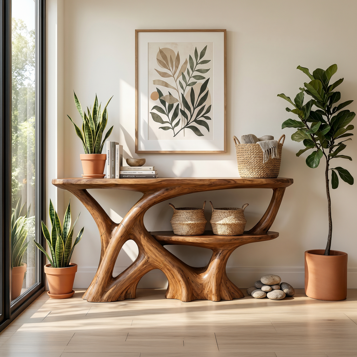 Organic Root Base Console Table Luxury Entryway