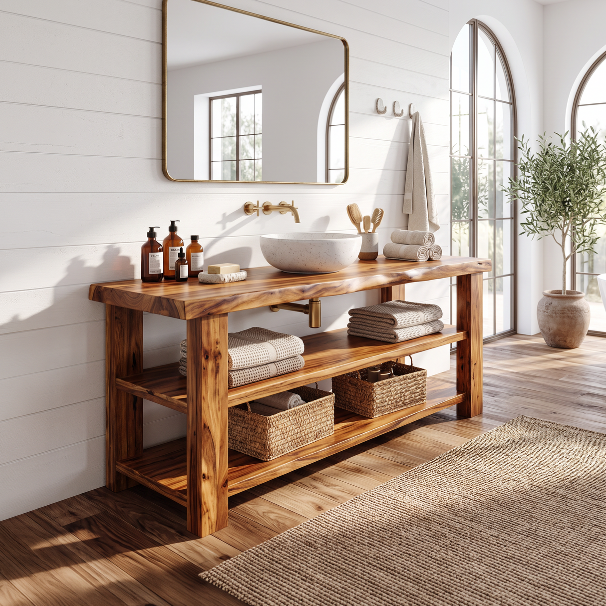 Farmhouse Vanity With Storage For Bathroom Decor Ideas