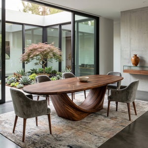 Modern Sculptural Oval Dining Table For Luxury Dining Room