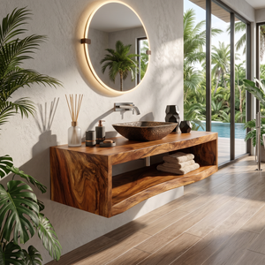Contemporary Wood Bathroom Cabinet Tropical Villa SILDTTRBRV179