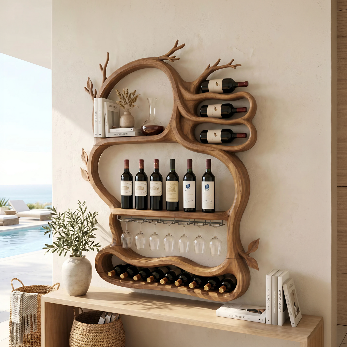 Modern Artistic Wine Storage Rack For Living Room