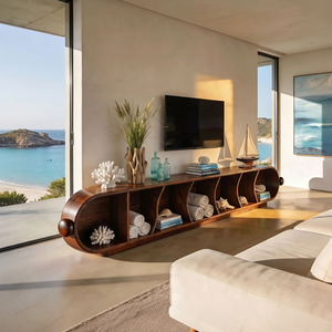 Contemporary Sculptural TV Stand For Penthouse Living Room
