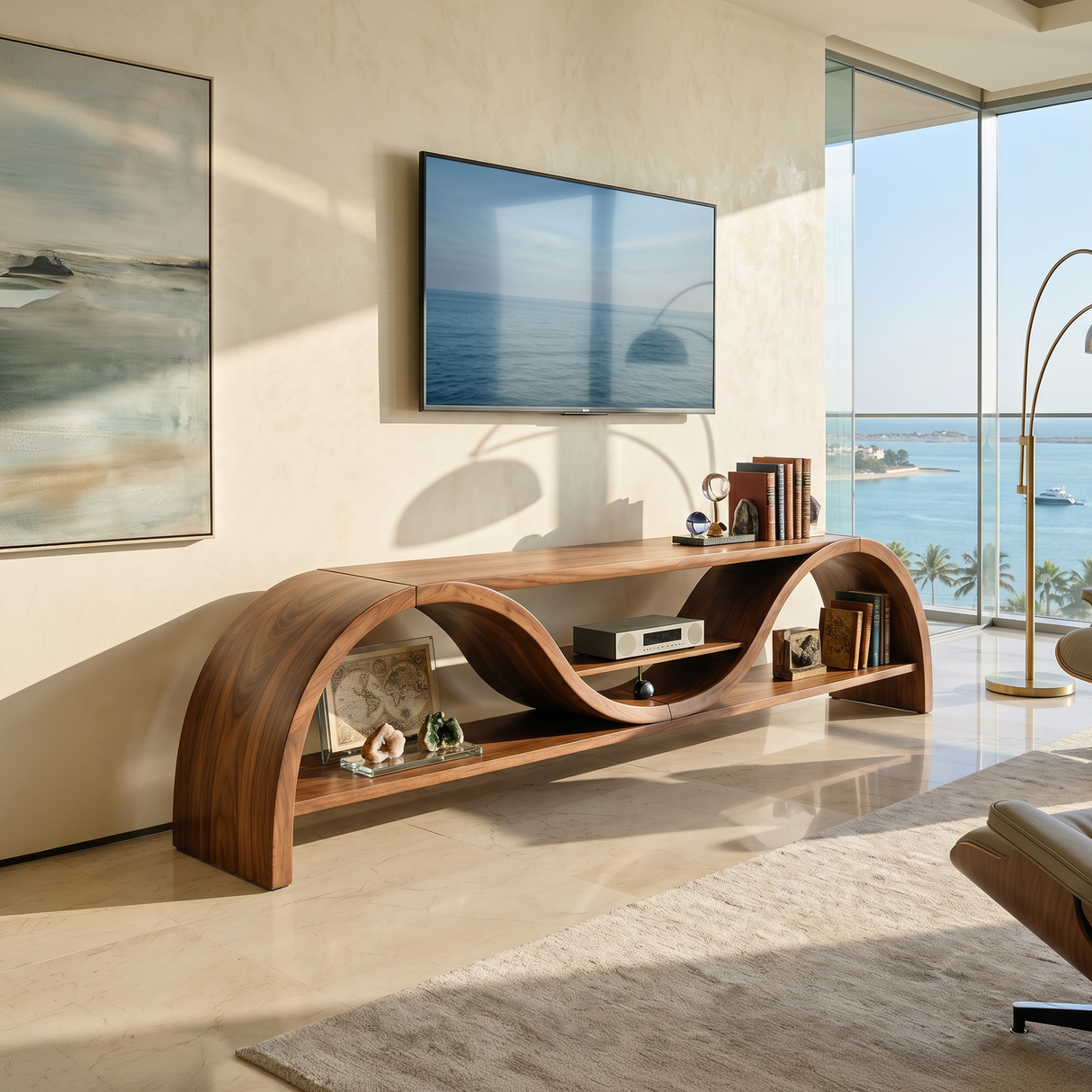 Contemporary Organic TV Stand For Entertainment Interior