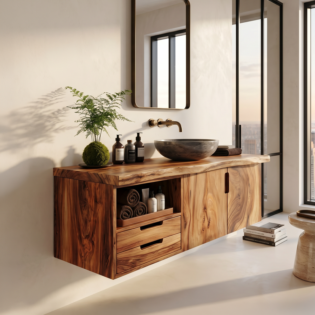 Modern Double Sink Vanity Lake House Bathroom
