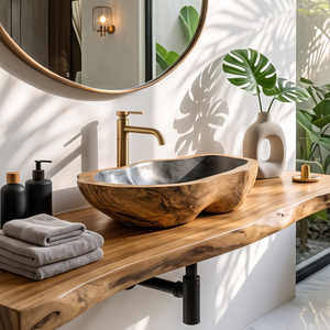 Solid Wood Sink Farmhouse Look For Bathroom Vanity Decor