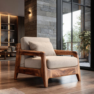 Modern Lounge Chair With Wide Seat For Living Room