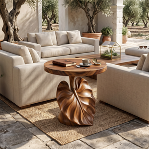 Mediterranean Sculptural Accent Table Courtyard Patio