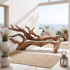 Handcrafted Branch Bench For Versatile Living Room Seating