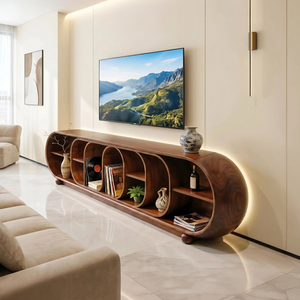 Mid Century Organic TV Console For Contemporary Interior