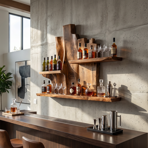 Rustic Wall WineStand For Dining Lounge Bottle Showcase Unit