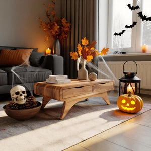 Handmade Halloween Wooden Coffee Table With Drawers For Bedroom Or Living Room