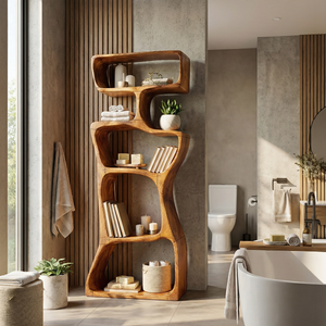 Modern Asymmetrical Bookshelf Reading Nook Display