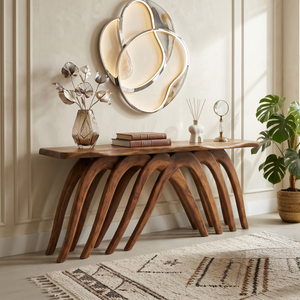 Modern Flowing Console Table Luxury Living Room