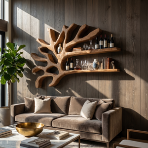 Industrial Wall Wine Rack For Entryway Beverage Arrangement Unit