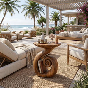 Organic Spiral Storage Side Table Resort Suite