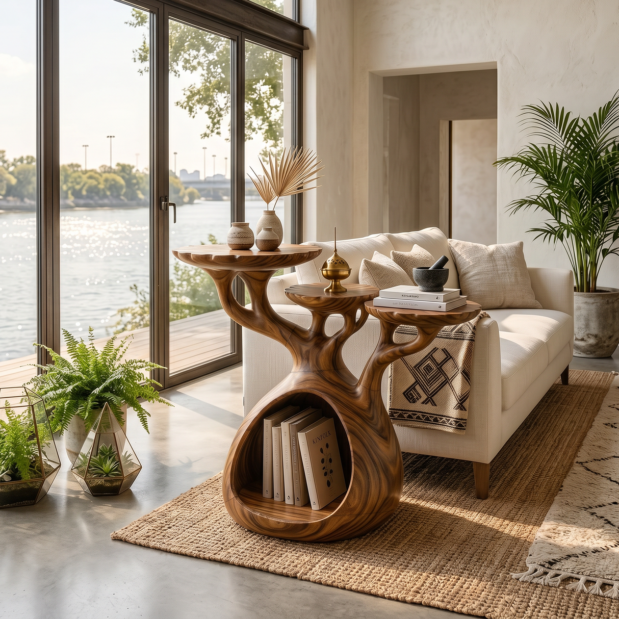 Japandi Multi Level Side Table Lakeside Living Room
